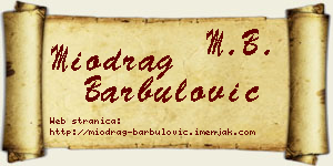 Miodrag Barbulović vizit kartica